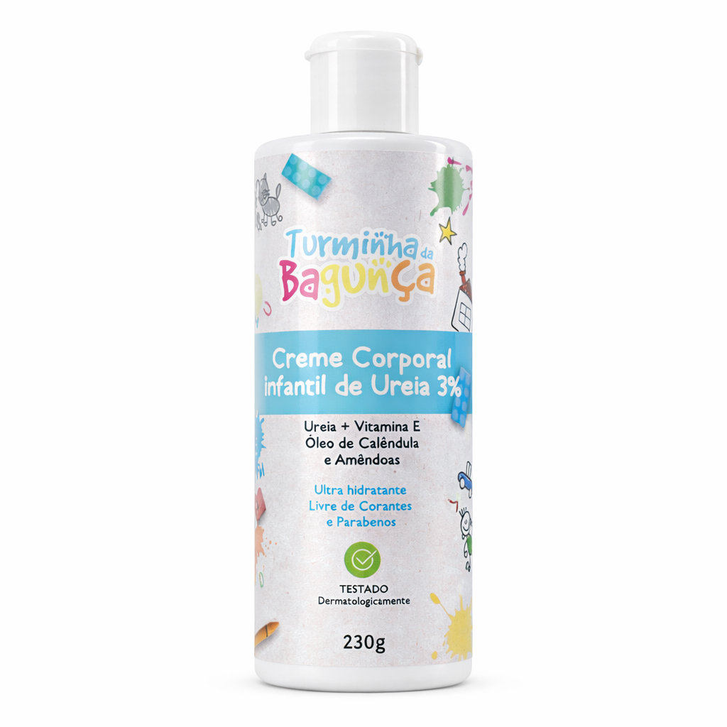 Creme corporal infantil com ureia 3 por cento Turminha da Bagunça